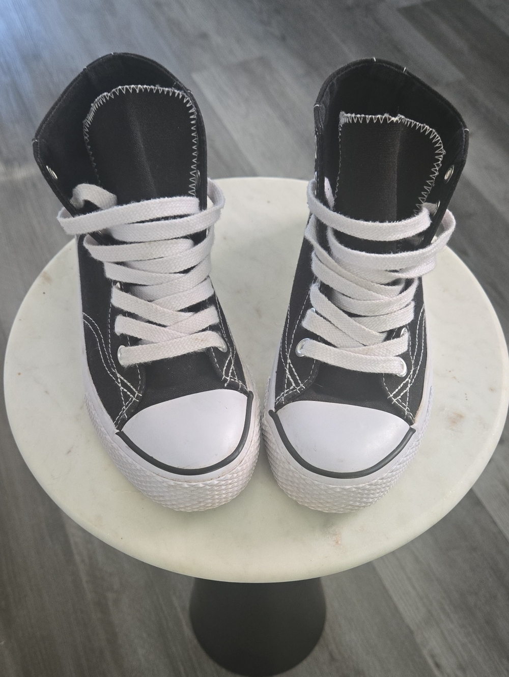 Airwalk Black High-Top Canvas Sneakers with White Trim